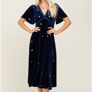 Pinkblush Navy Blue Midi Dress